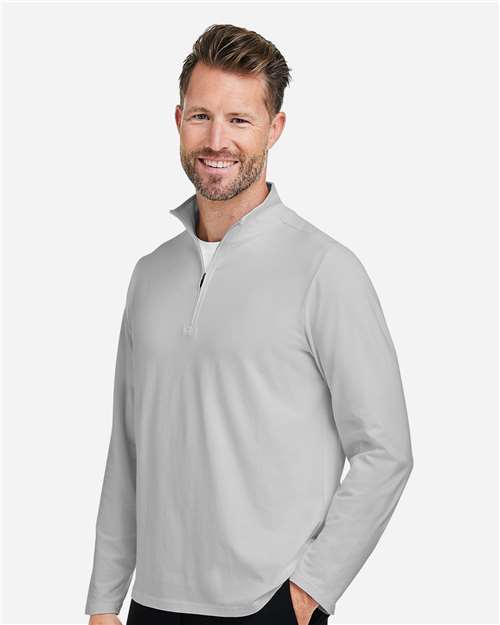 Devon & Jones Men's Raleigh Stretch Quarter-Zip Pullover - DG425 Grey
