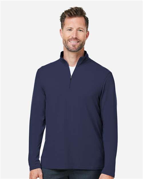 Devon & Jones Men's Raleigh Stretch Quarter-Zip Pullover - DG425 Navy