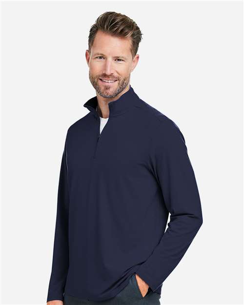 Devon & Jones Men's Raleigh Stretch Quarter-Zip Pullover - DG425 Navy