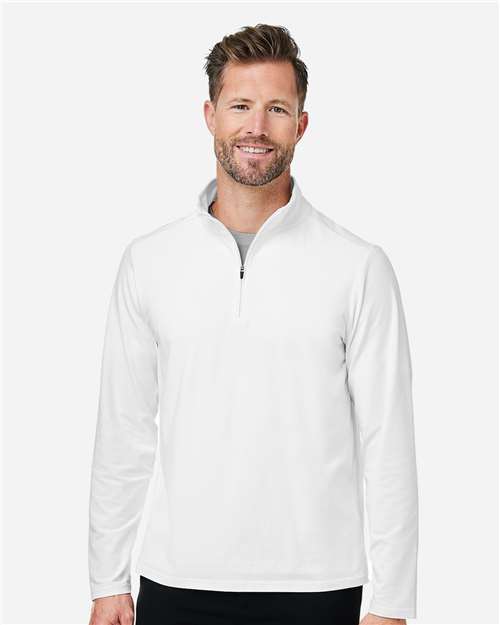 Devon & Jones Men's Raleigh Stretch Quarter-Zip Pullover - DG425 White