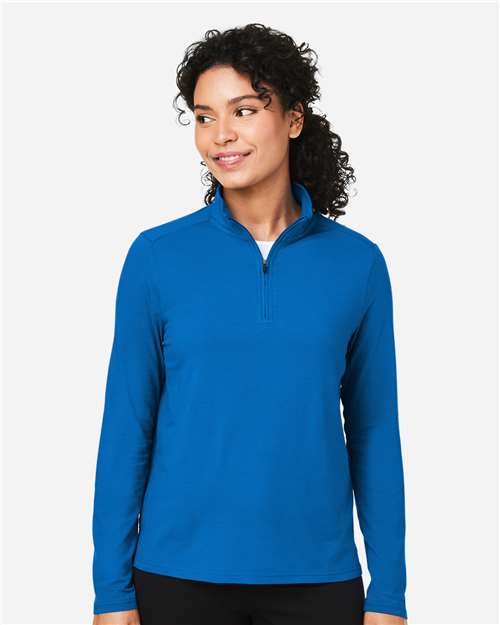Devon & Jones Women's Raleigh Stretch Quarter-Zip Pullover - DG425W French Blue