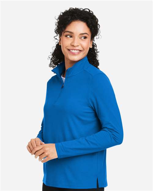 Devon & Jones Women's Raleigh Stretch Quarter-Zip Pullover - DG425W French Blue
