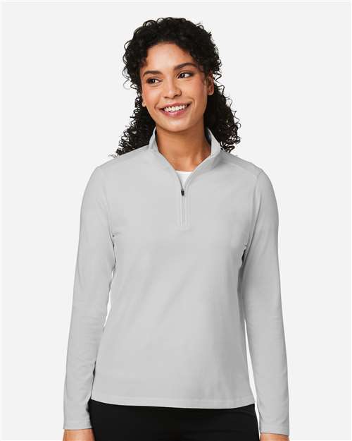 Devon & Jones Women's Raleigh Stretch Quarter-Zip Pullover - DG425W Grey