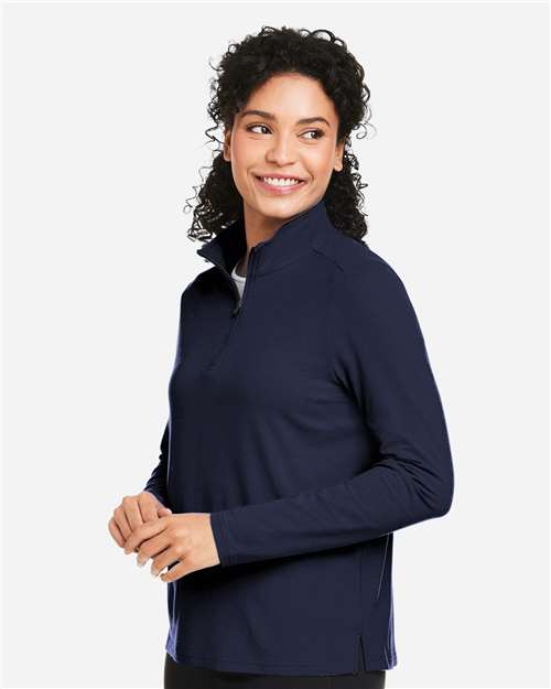 Devon & Jones Women's Raleigh Stretch Quarter-Zip Pullover - DG425W Navy