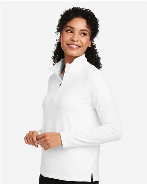 Devon & Jones Women's Raleigh Stretch Quarter-Zip Pullover - DG425W White
