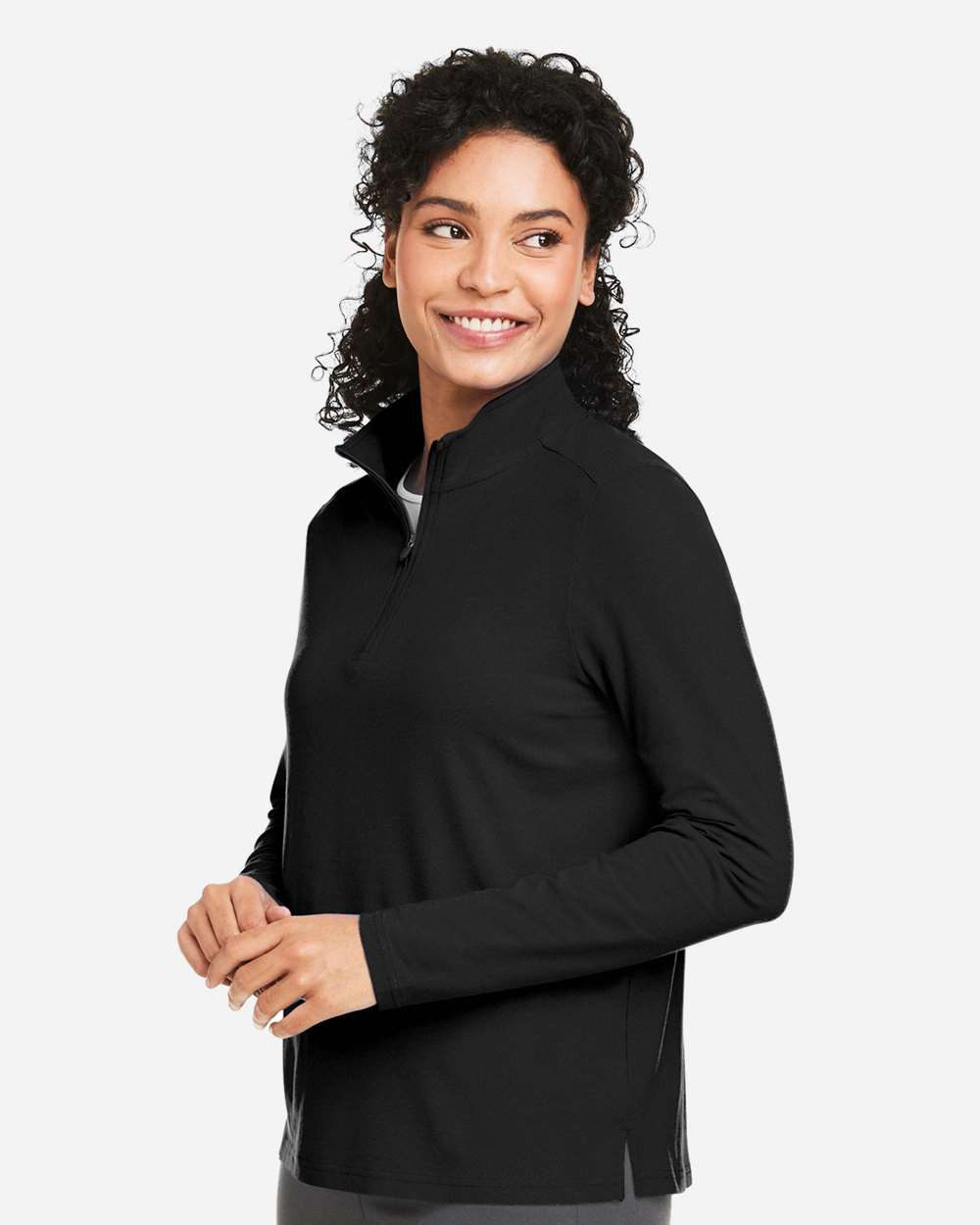 Devon & Jones Women's Raleigh Stretch Quarter-Zip Pullover - DG425W Black