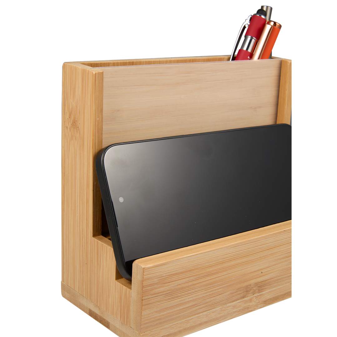 FSC&#174; 100% Bamboo Photo Frame Desktop Organizer - SM-9035 Natural