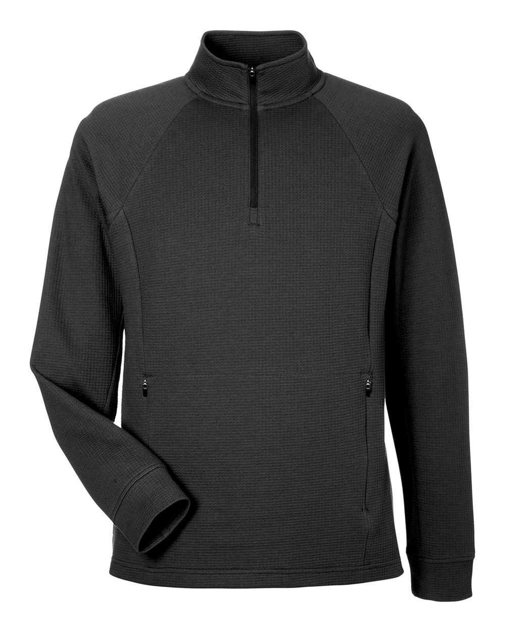 North End Men's Rhythm Waffle Quarter-Zip Pullover - NE200 Black