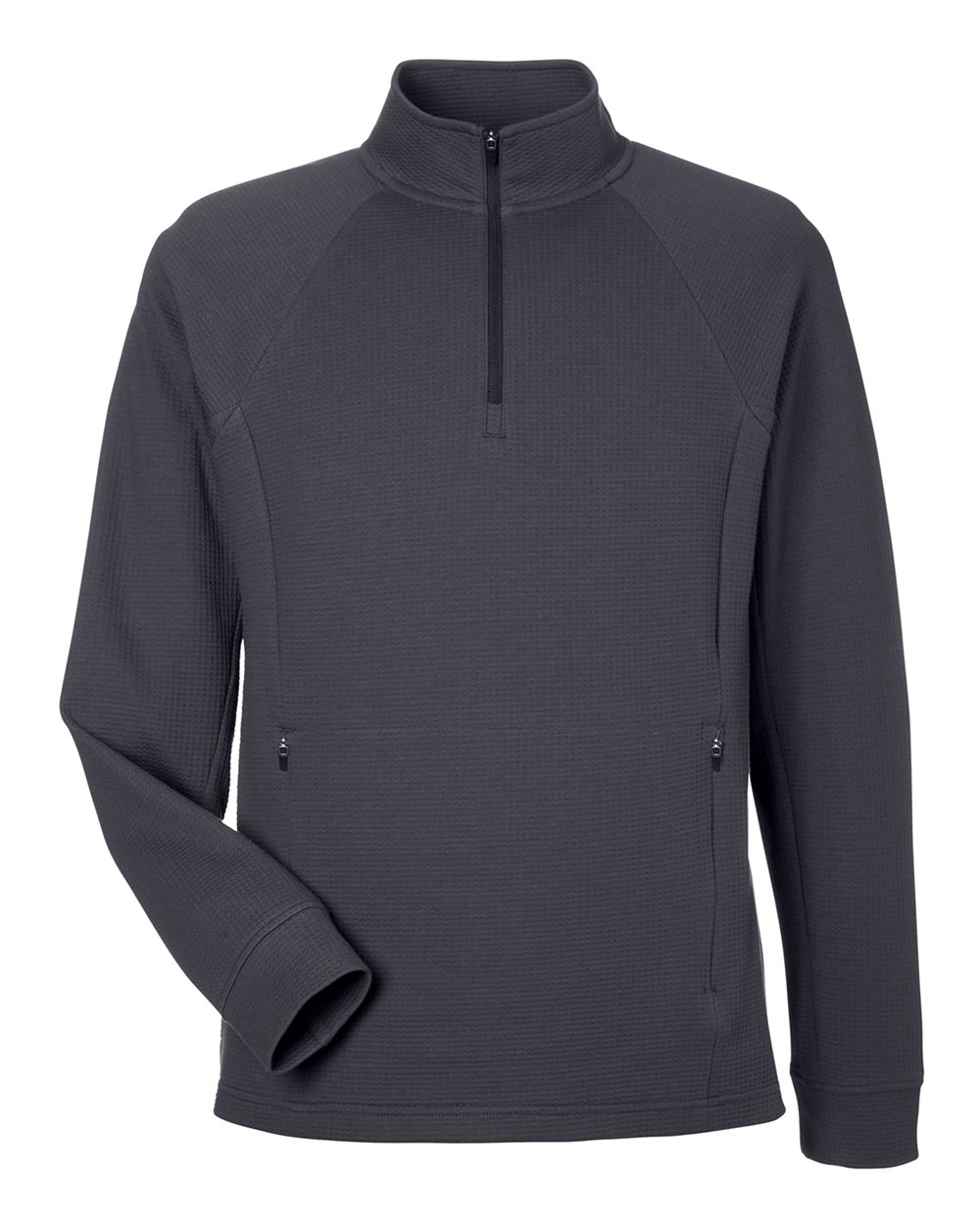 North End Men's Rhythm Waffle Quarter-Zip Pullover - NE200 Carbon