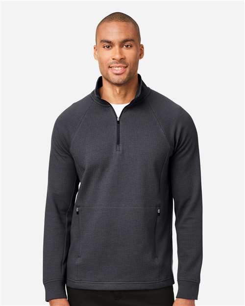 North End Men's Rhythm Waffle Quarter-Zip Pullover - NE200 Carbon