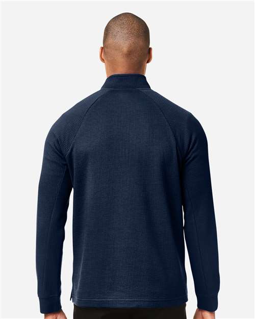 North End Men's Rhythm Waffle Quarter-Zip Pullover - NE200 Classic Navy