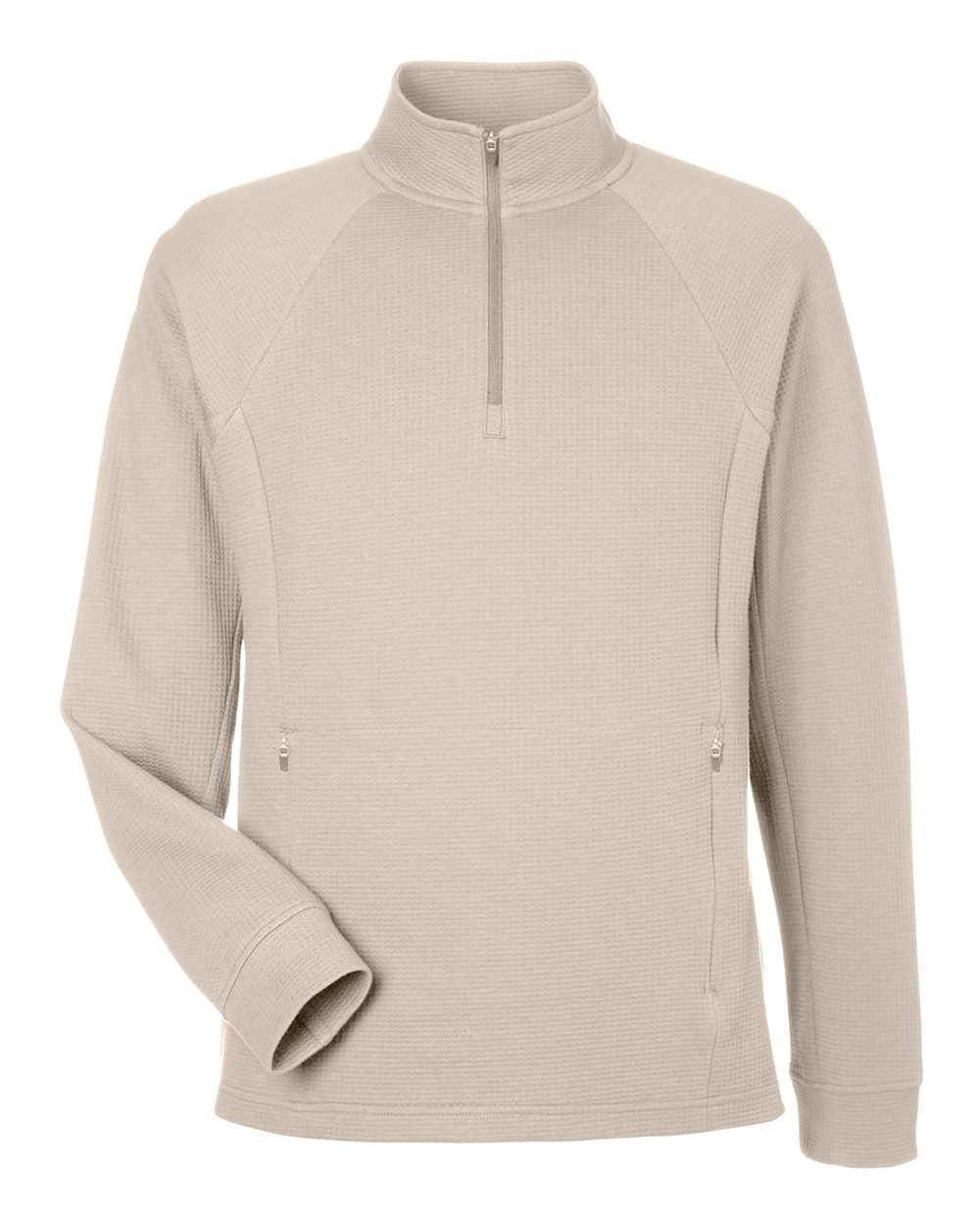 North End Men's Rhythm Waffle Quarter-Zip Pullover - NE200 Oatmeal