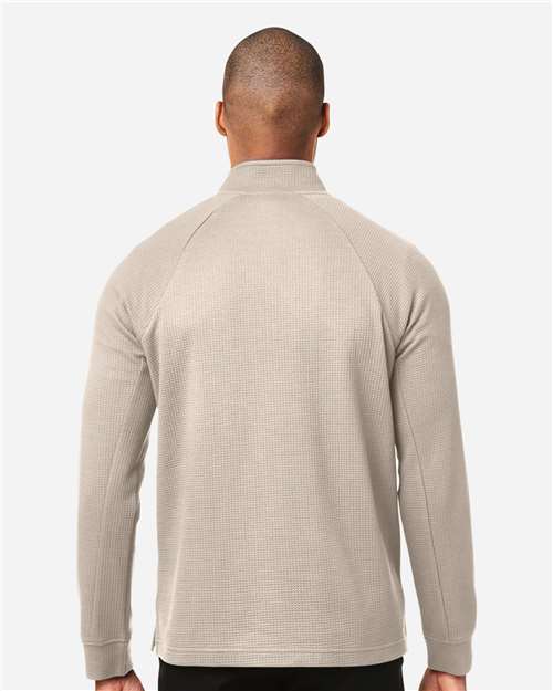 North End Men's Rhythm Waffle Quarter-Zip Pullover - NE200 Oatmeal