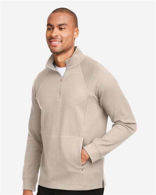 North End Men's Rhythm Waffle Quarter-Zip Pullover - NE200 Oatmeal