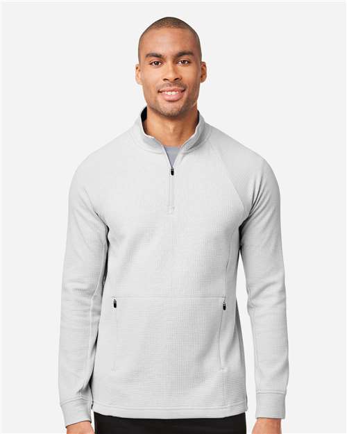 North End Men's Rhythm Waffle Quarter-Zip Pullover - NE200 Platinum