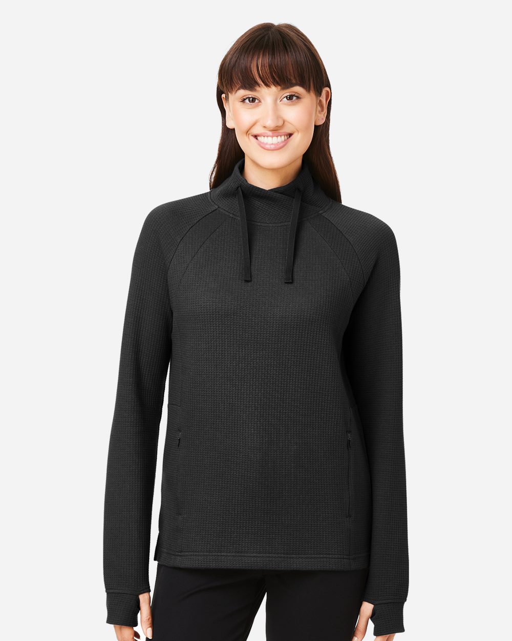 North End Women's Rhythm Waffle Cross-Neck Pullover - NE200W