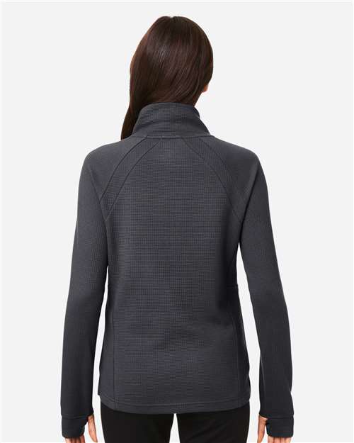 North End Women's Rhythm Waffle Cross-Neck Pullover - NE200W Carbon