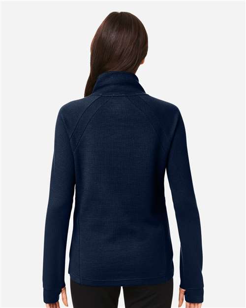 North End Women's Rhythm Waffle Cross-Neck Pullover - NE200W Classic Navy