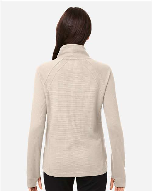 North End Women's Rhythm Waffle Cross-Neck Pullover - NE200W Oatmeal