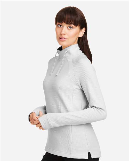 North End Women's Rhythm Waffle Cross-Neck Pullover - NE200W Platinum
