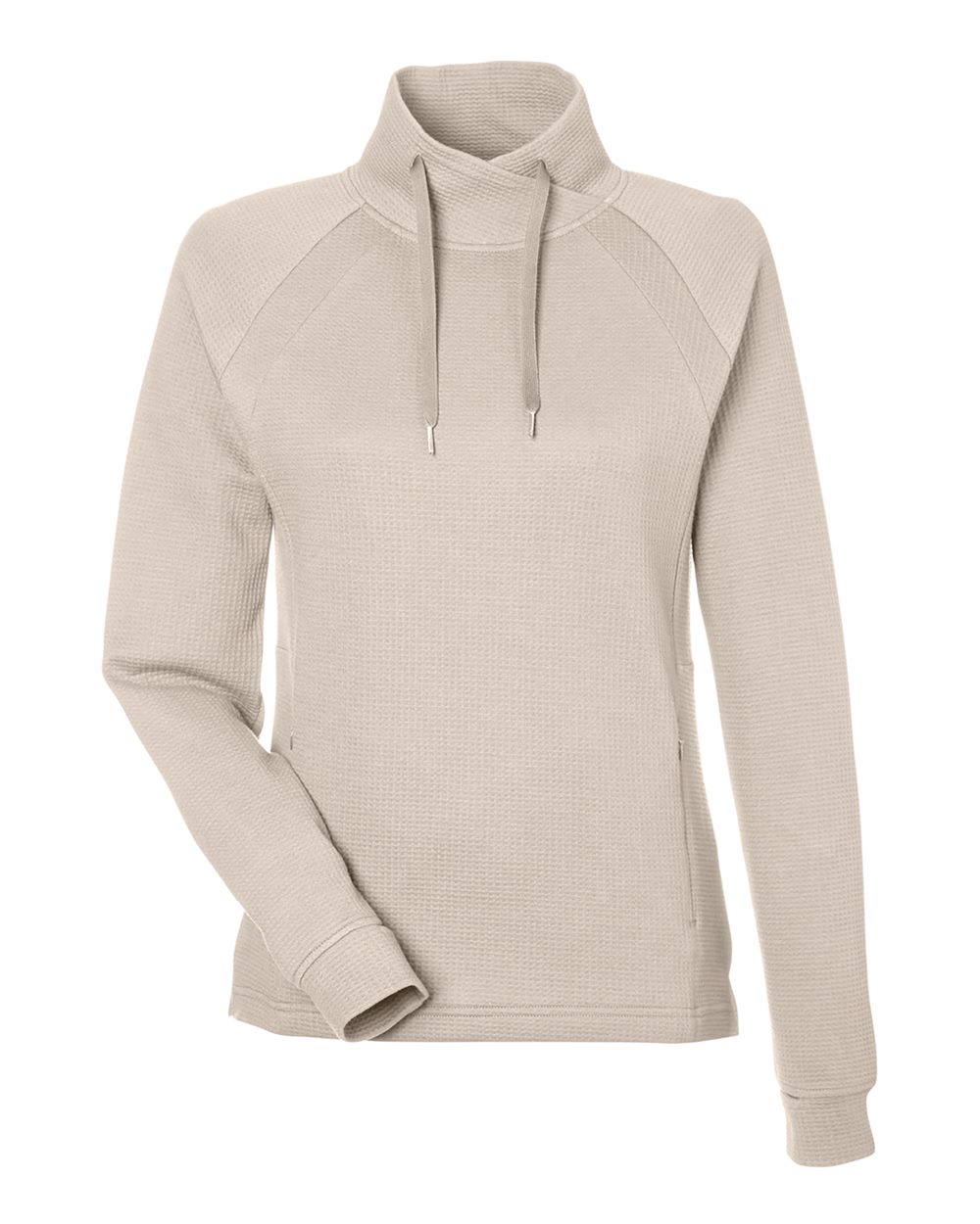North End Women's Rhythm Waffle Cross-Neck Pullover - NE200W Oatmeal