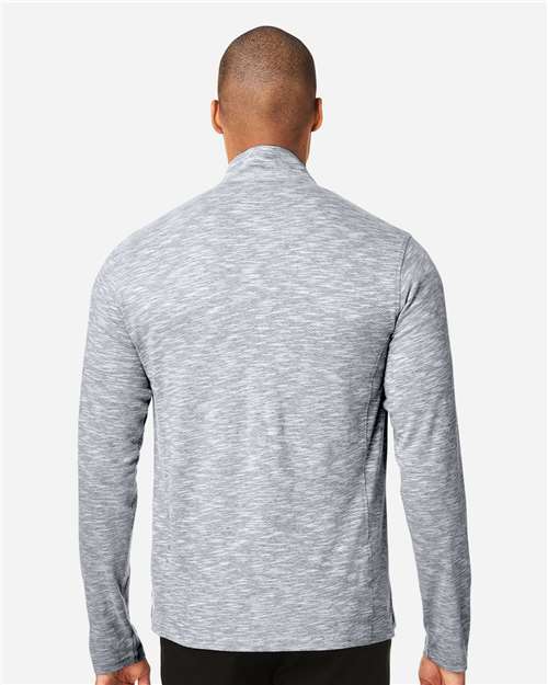 North End Men's Eclipse Jacquard Quarter-Zip Pullover - NE415 Black Heather