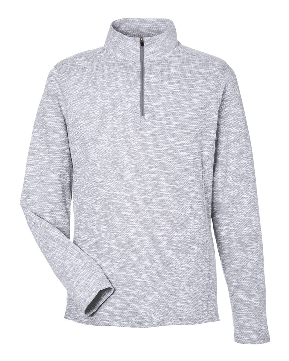 North End Men's Eclipse Jacquard Quarter-Zip Pullover - NE415 Platinum Heather