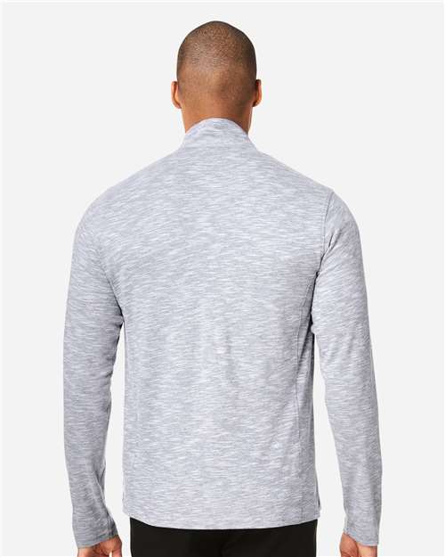 North End Men's Eclipse Jacquard Quarter-Zip Pullover - NE415 Platinum Heather