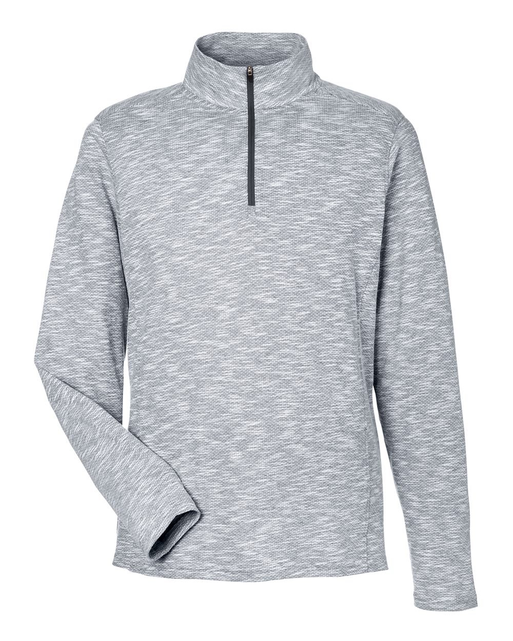 North End Men's Eclipse Jacquard Quarter-Zip Pullover - NE415 Black Heather