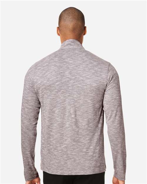 North End Men's Eclipse Jacquard Quarter-Zip Pullover - NE415 Burgundy Heather
