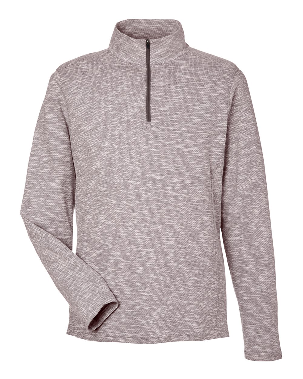 North End Men's Eclipse Jacquard Quarter-Zip Pullover - NE415 Burgundy Heather