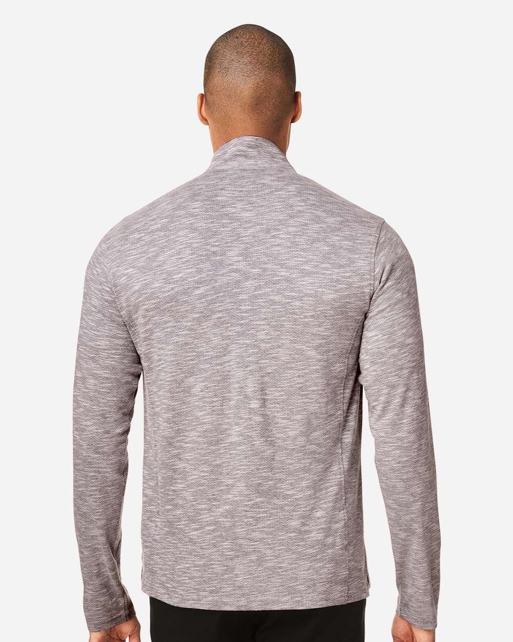 North End Men's Eclipse Jacquard Quarter-Zip Pullover - NE415 Burgundy Heather