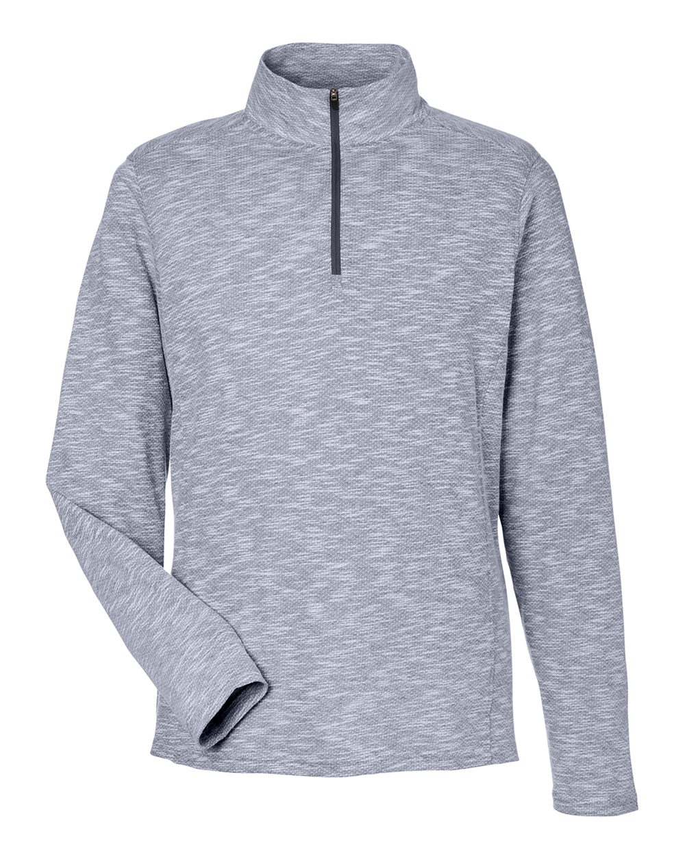 North End Men's Eclipse Jacquard Quarter-Zip Pullover - NE415 Classic Navy Heather