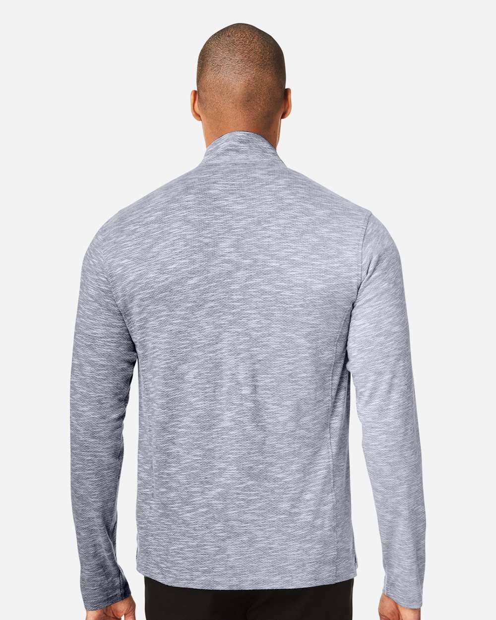 North End Men's Eclipse Jacquard Quarter-Zip Pullover - NE415 Classic Navy Heather