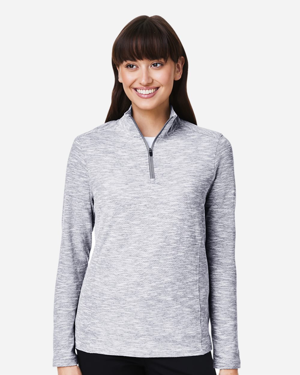 North End Women's Eclipse Jacquard Quarter-Zip Pullover - NE415W
