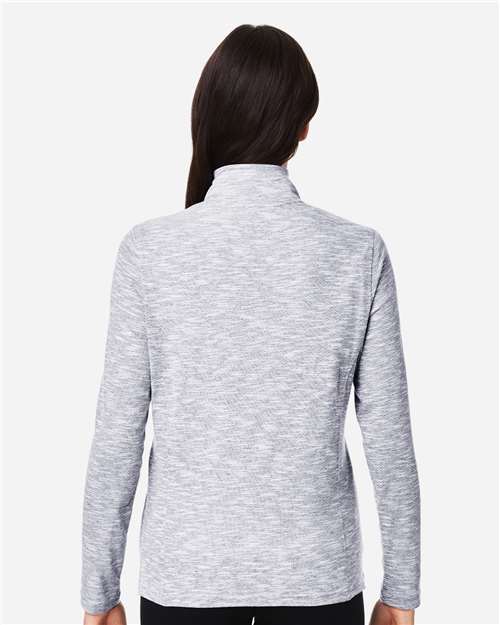North End Women's Eclipse Jacquard Quarter-Zip Pullover - NE415W Platinum Heather