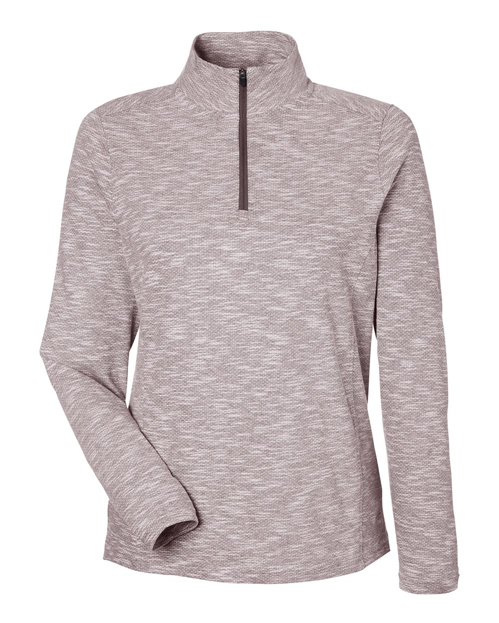 North End Women's Eclipse Jacquard Quarter-Zip Pullover - NE415W Burgundy Heather