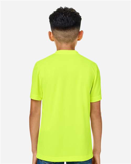 Team 365 Youth Zone Performance Mesh T-Shirt - TT15Y Safety Yellow