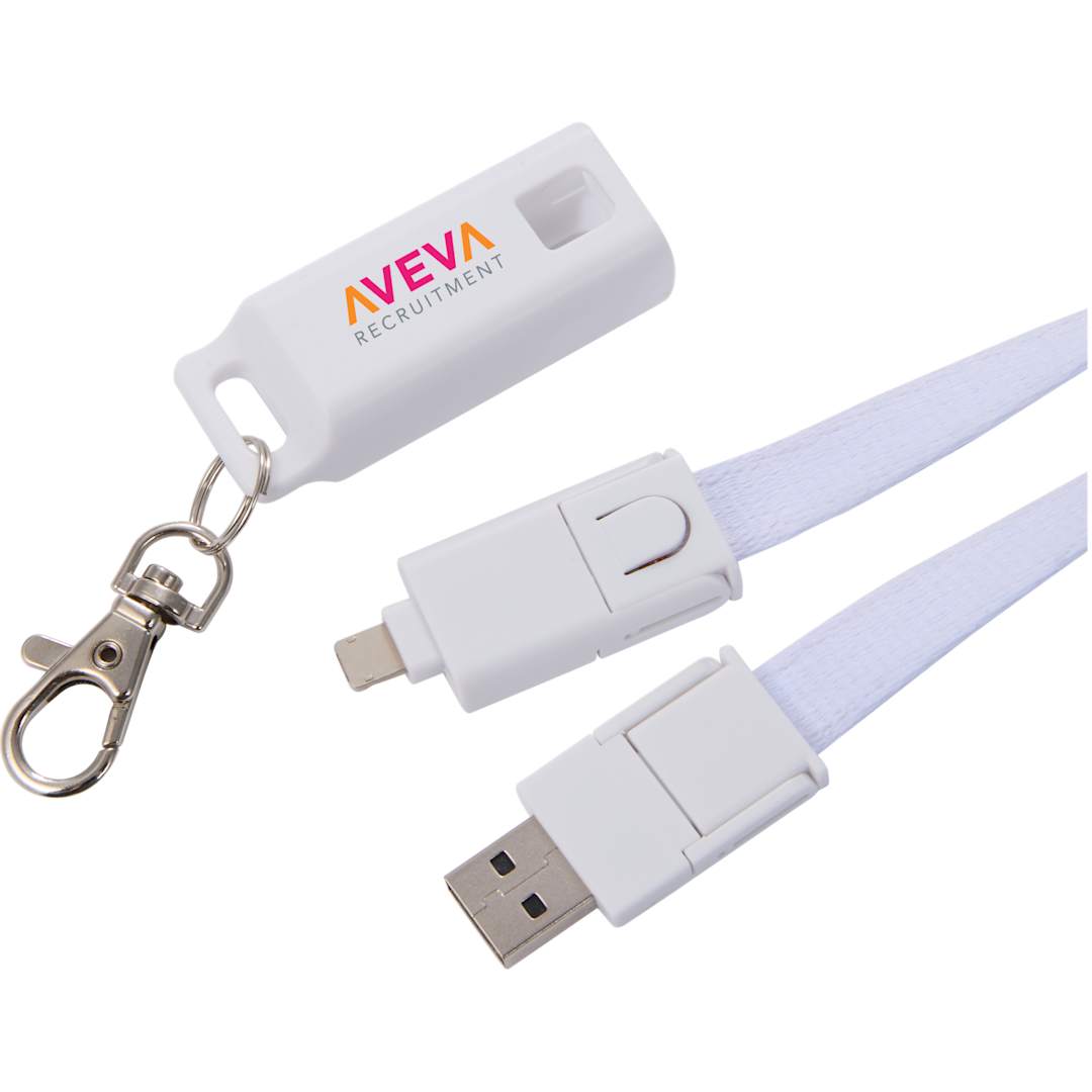 5-in-1 40W PD Charging Cable Lanyard - SM-2850 White