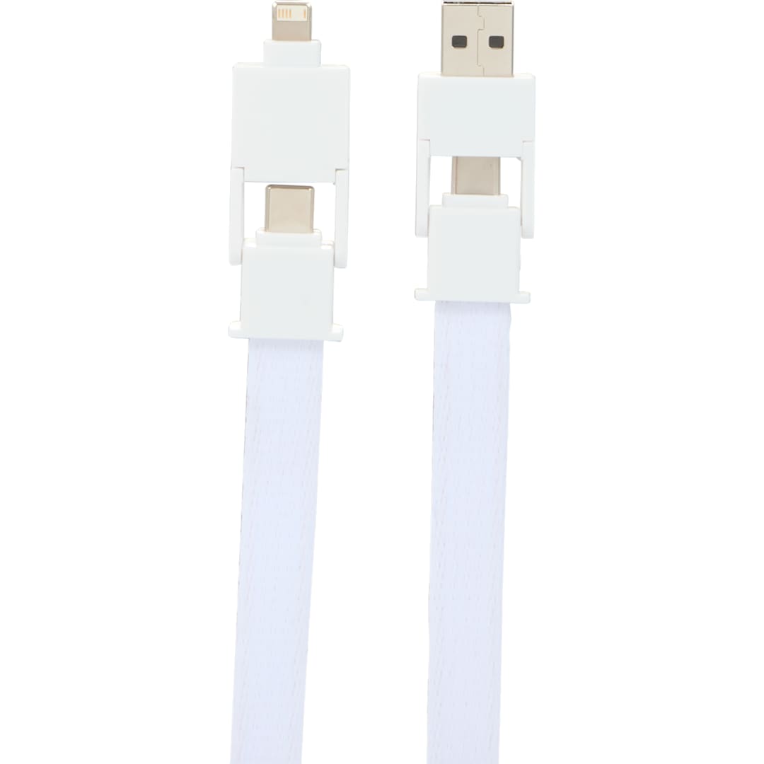 5-in-1 40W PD Charging Cable Lanyard - SM-2850 White
