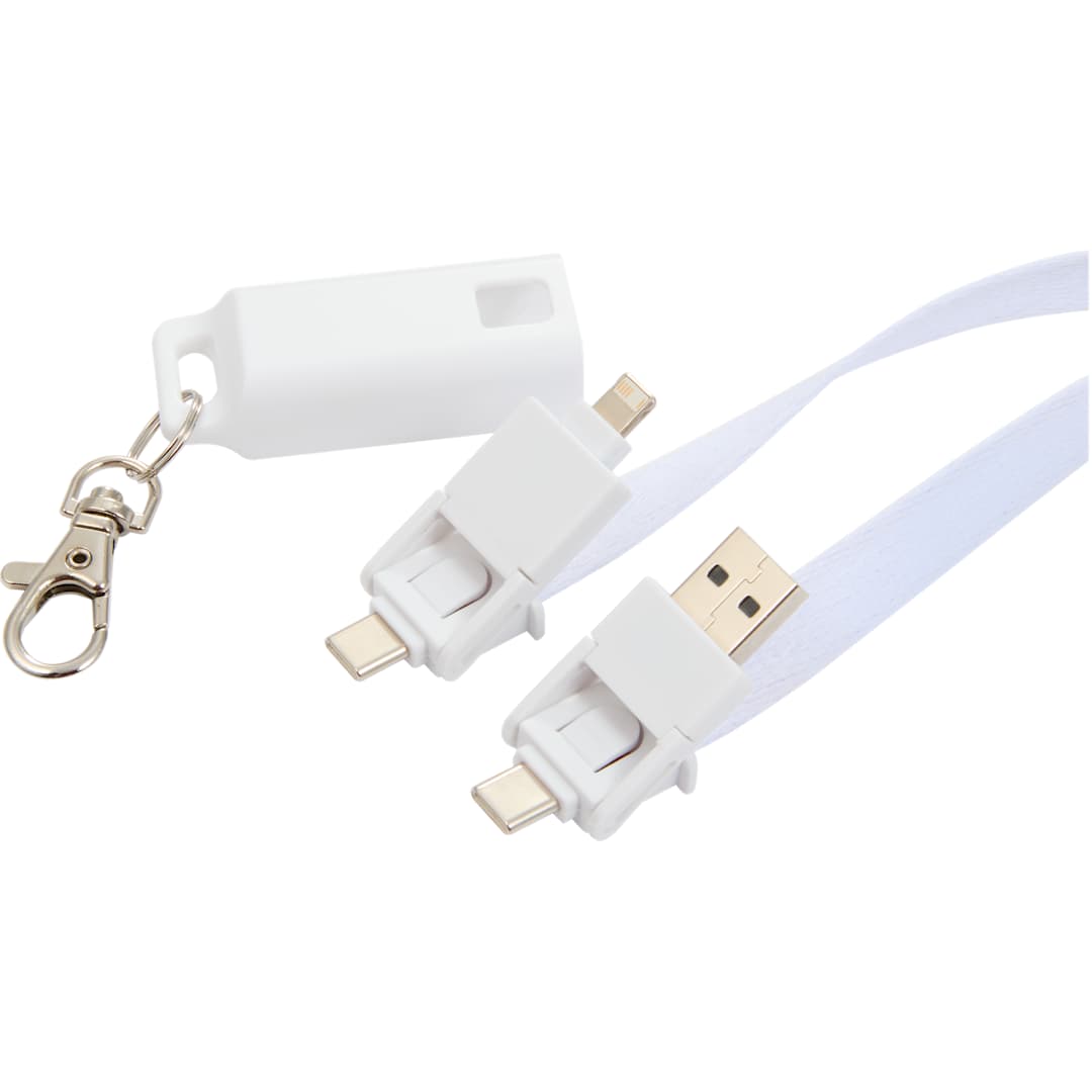 5-in-1 40W PD Charging Cable Lanyard - SM-2850 White