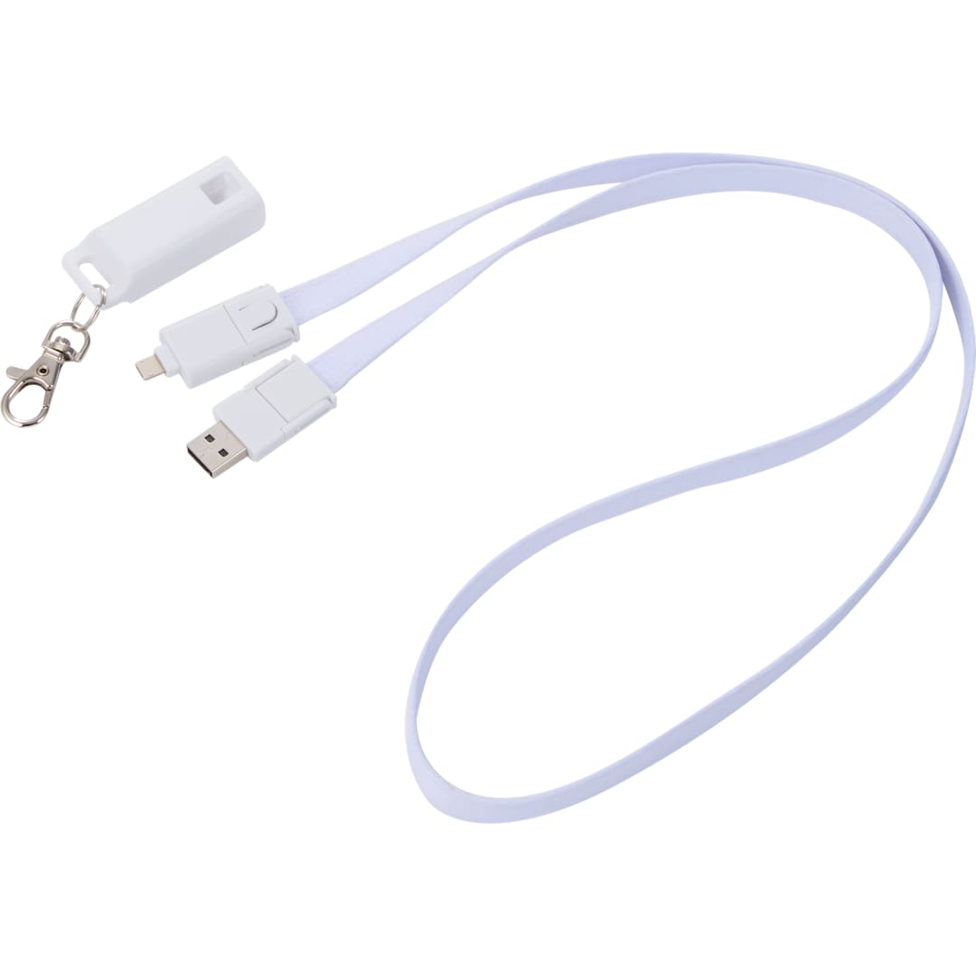 5-in-1 40W PD Charging Cable Lanyard - SM-2850 White