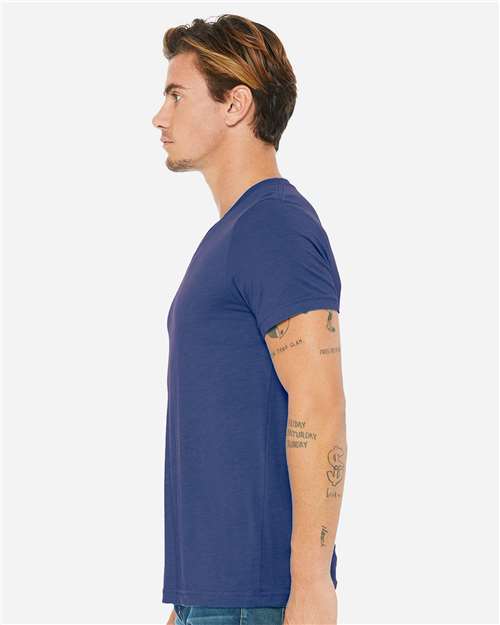 BELLA + CANVAS Unisex Triblend V-Neck Tee - 3415 - 3415C True Royal Triblend