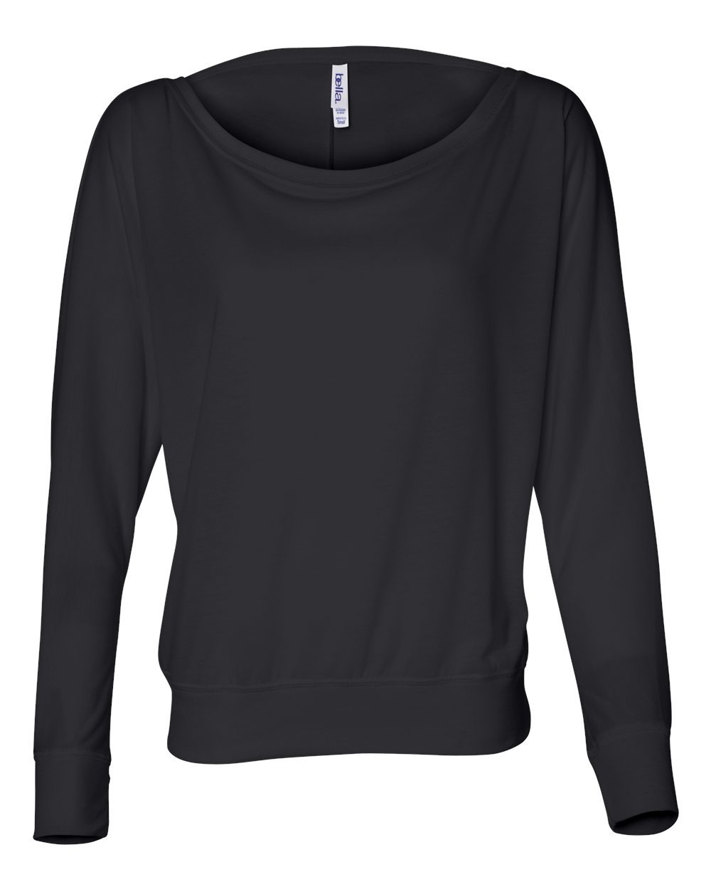 BELLA + CANVAS Women’s Flowy Off Shoulder Long Sleeve Tee - 8850 - 8850B Black