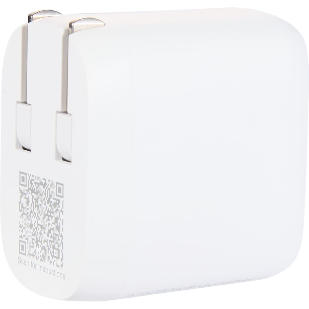 UL Listed 20W Dual USB A and C Wall Charger - 7143-81 White