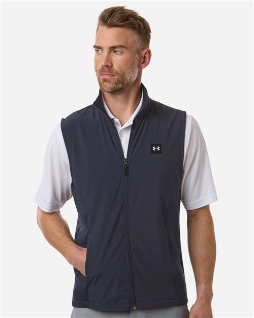 Under Armour Men's Drive Pro Storm Hybrid Vest - Limited Edition - 1389595 Midnight Navy- Metallic Silver