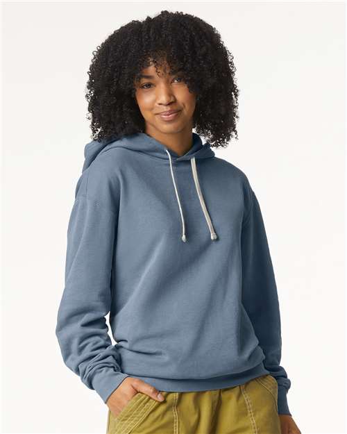 Comfort Colors Unisex Garment-Dyed Lightweight Fleece Hooded Sweatshirt - 1467 - 1467C Blue Jean
