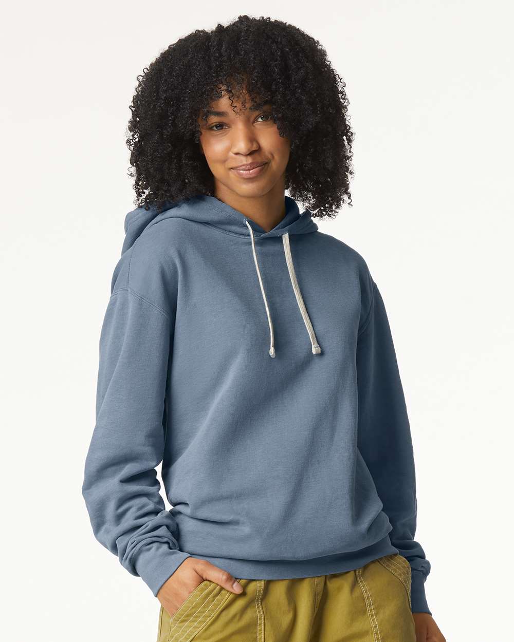 Comfort Colors Unisex Garment-Dyed Lightweight Hooded Sweatshirt - 1467 - 1467C Blue Jean