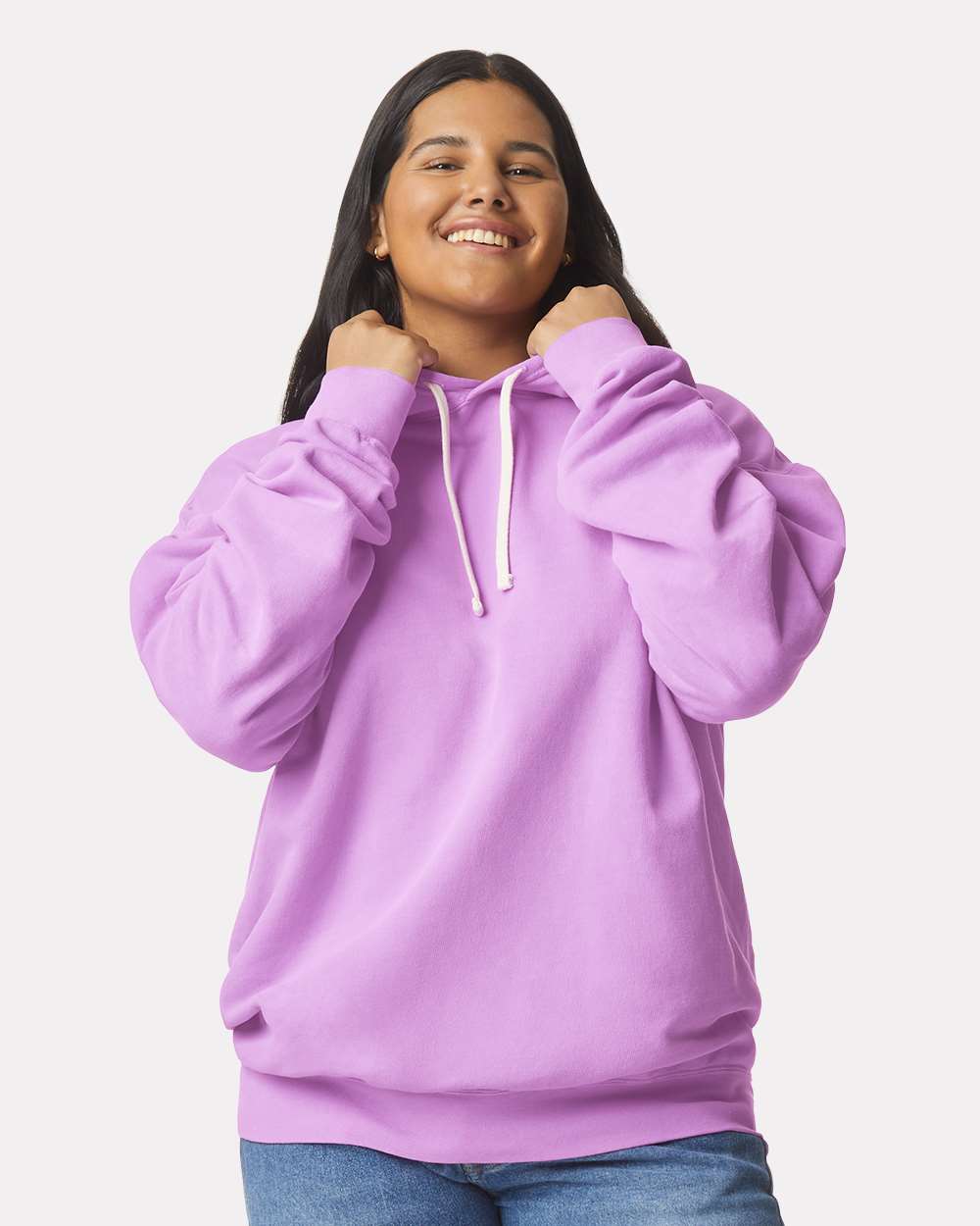 Comfort Colors Unisex Garment-Dyed Lightweight Hooded Sweatshirt - 1467 - 1467C Neon Violet