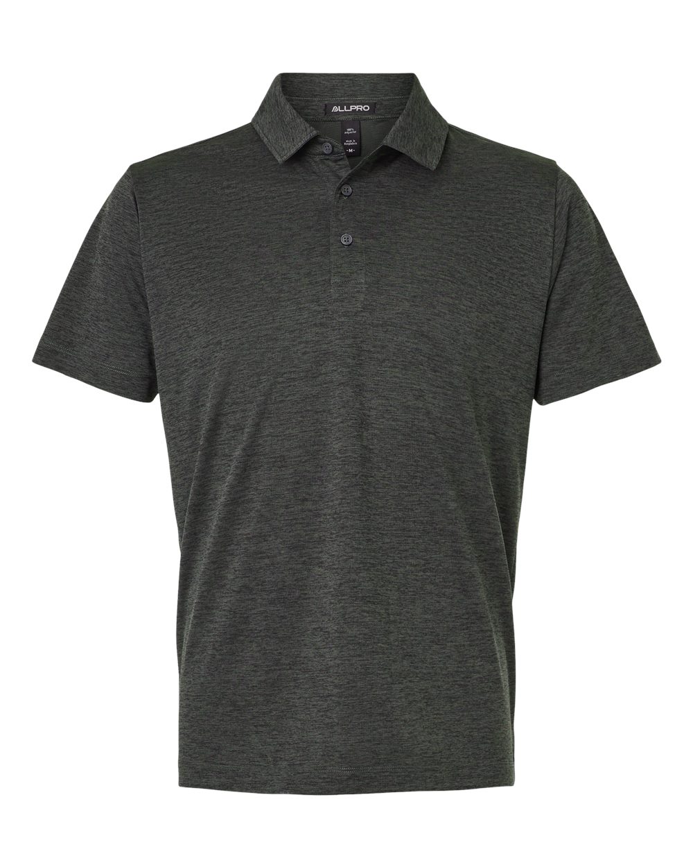 AllPro Men's Pro-Lock Performance Mélange Polo - 4HM00 Black Melange